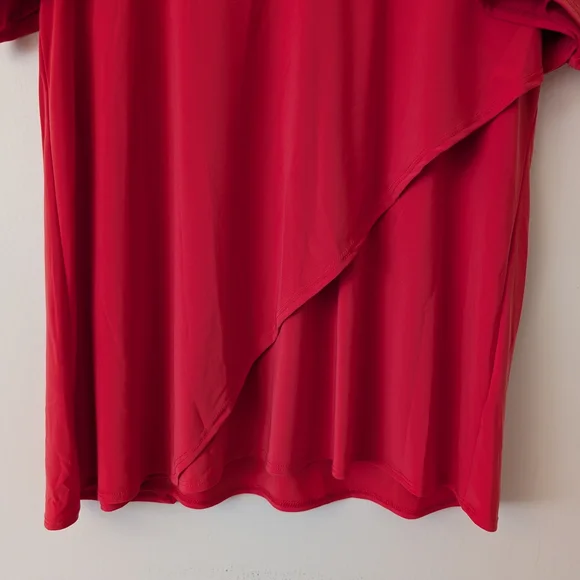 Soft Surroundings Womens Large Short Sleeve Madeline Tunic Red NWT Vacation - Picture 2 of 5